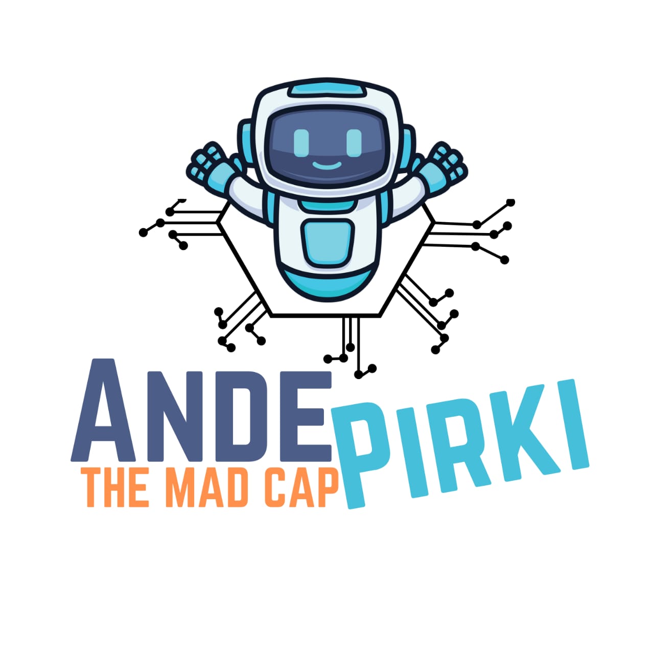Andepirki logo robot with circuit connections